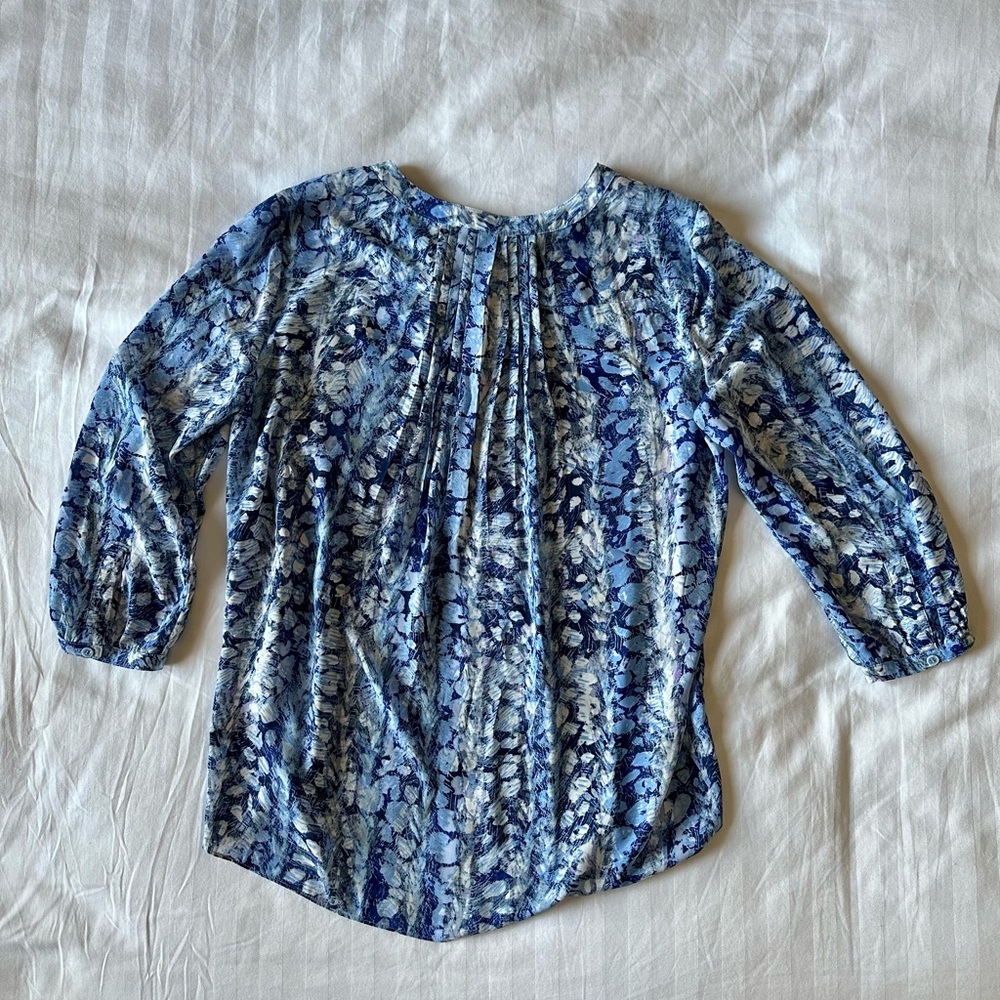 Blue Patterned Women's Top
